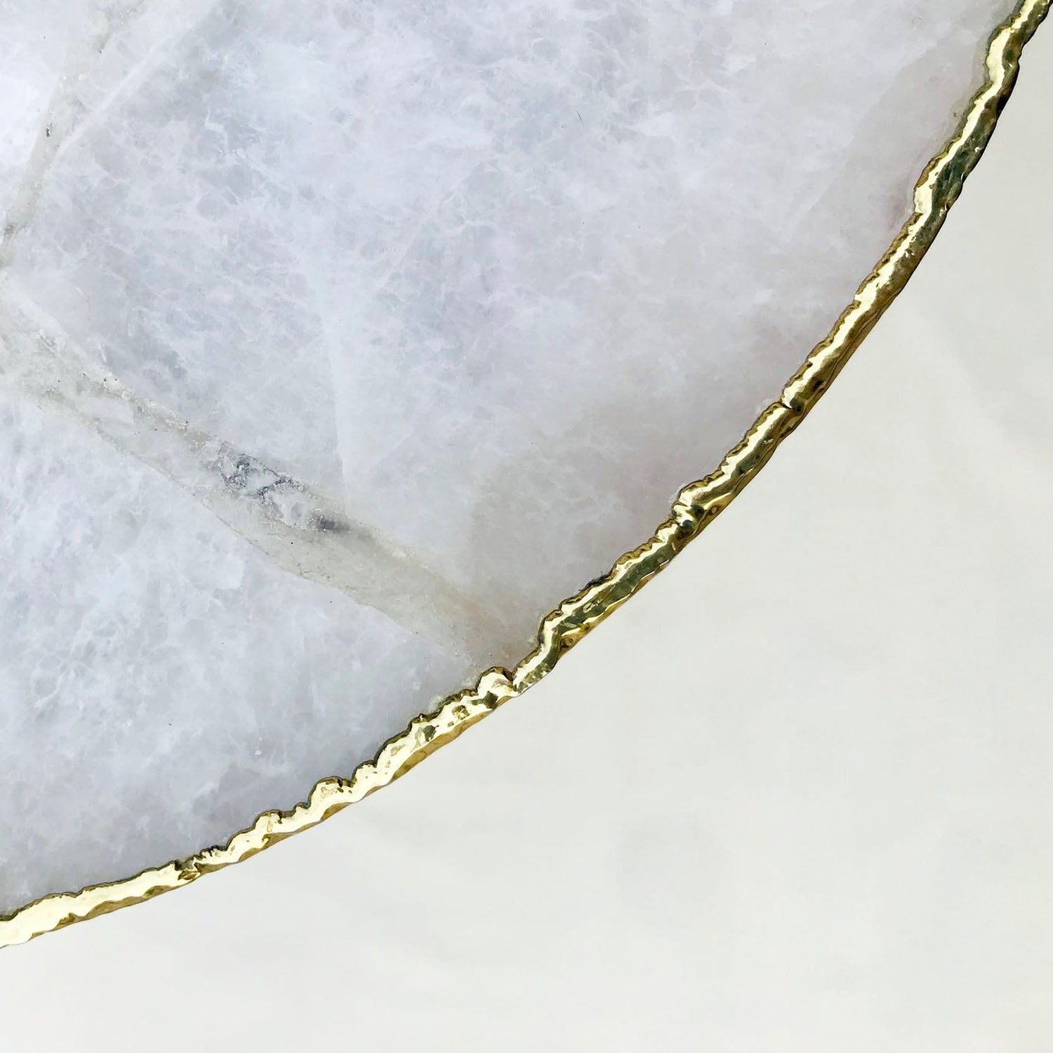 White Agate Round Edge Side/Coffee Table