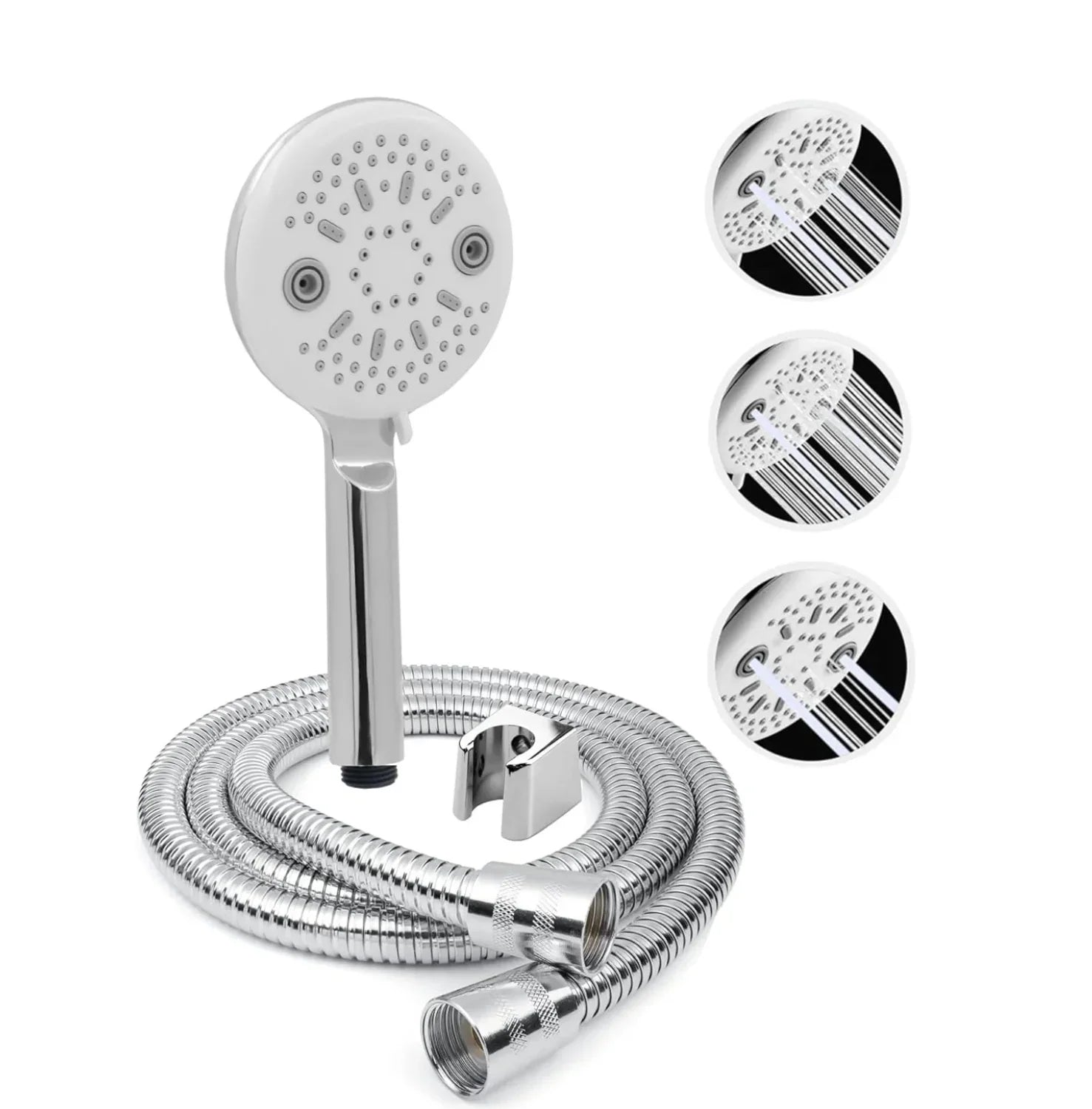 Panda 3 Sprey Modes Chrome Finish Hand Shower With 1.5 Meter Hose Pipe & Hook