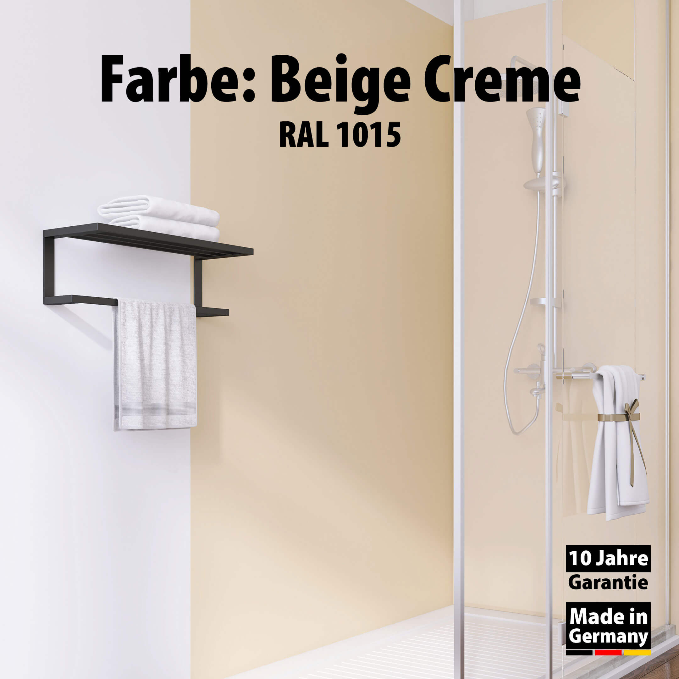 Duschrückwand - Beige Creme (250x100/200x100)