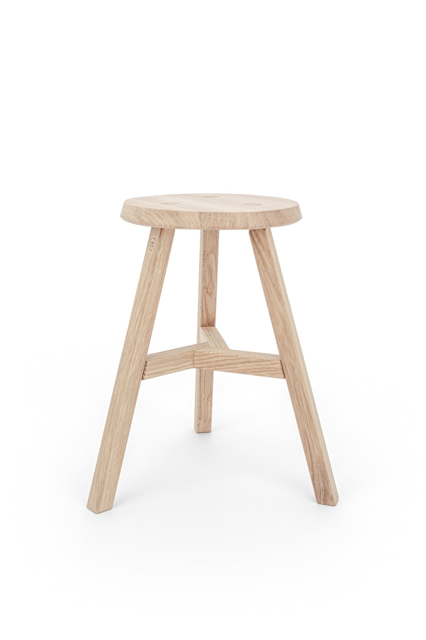 Eleganter Hocker »Lia« aus Eichenholz in Naturoptik