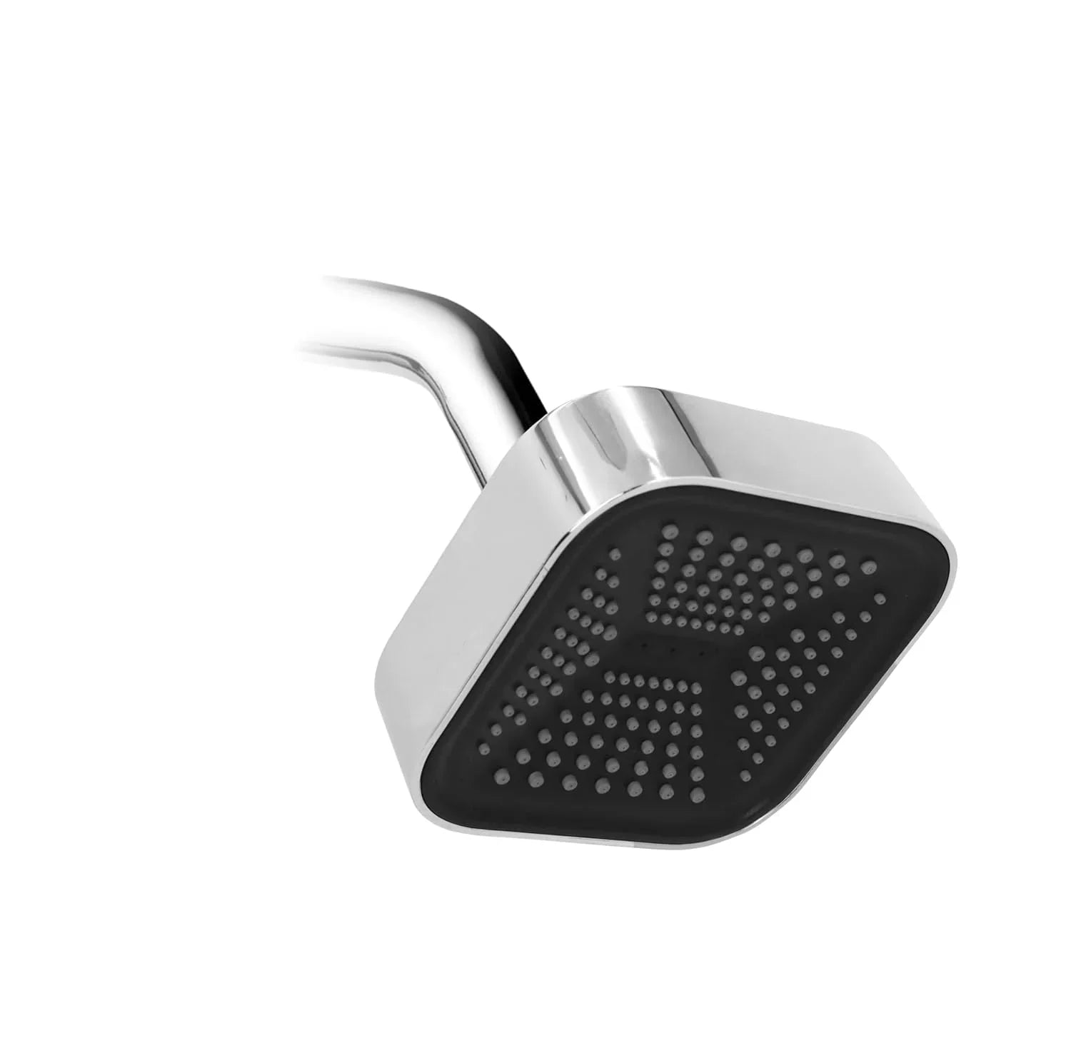 Curve (4x4 Inches) ABS Chrome Black Finish Overhead Shower Without Arm